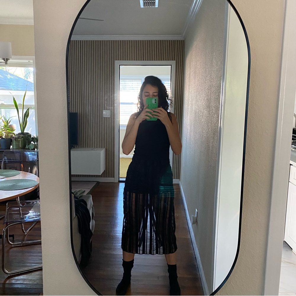 Zara Black Sheer Midi skirt